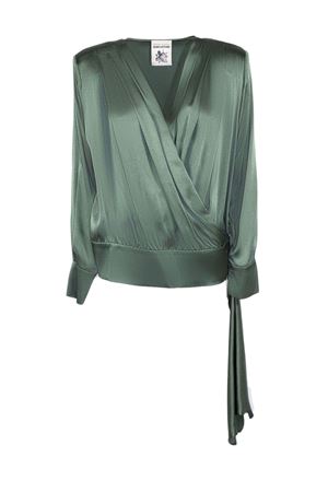 Blusa in cotone e seta verde SEMI COUTURE | Y6SM11S291